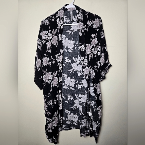Spiritual Gangster Boho Soft Grungr Floral Kimono Tie Front Duster, One Size - Picture 1 of 2